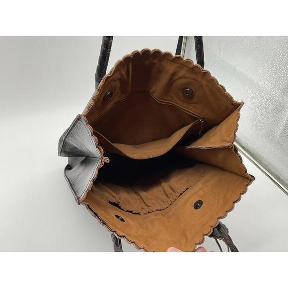 Patricia Nash Cavo Tooled Leather Tote Silver Inlay With Dust Cover - Picture 7 of 9